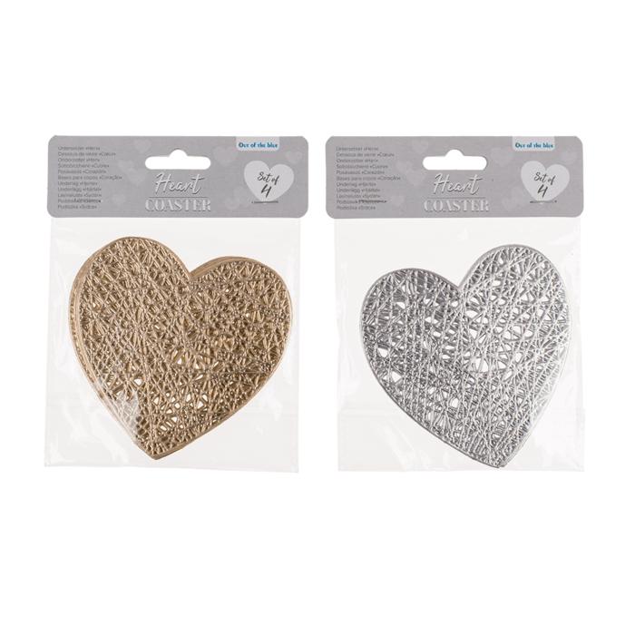 Glasunderlägg Hjärta / Underlägg till Glas - 4-Pack