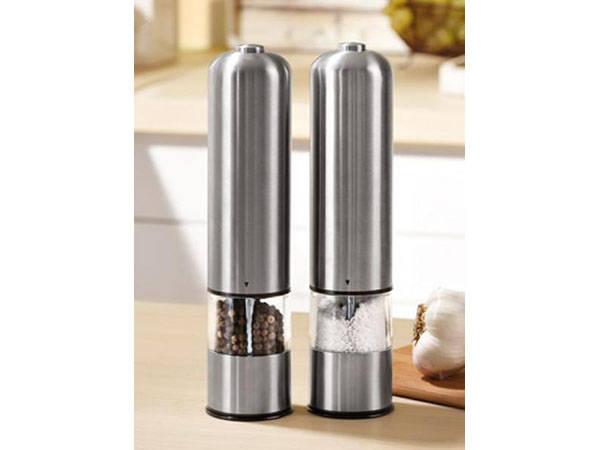 2-Pack - Elektriska Salt & Pepparkvarn i Rostfritt