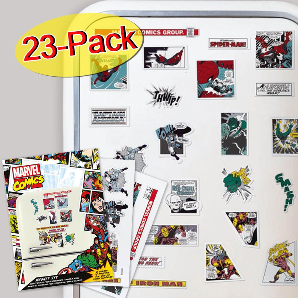 23-Pack - Marvel Kylskåpsmagneter - Spider-man, Iron Man m.m.