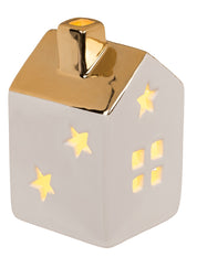 Keramikhus med LED - Juldekoration