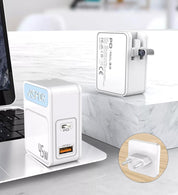 45W Laddare med Reseadapter US/EU - USB-C - PD - Snabbladdare