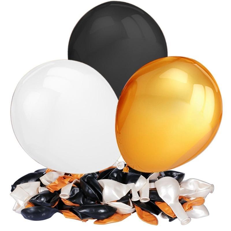 50-Pack Ballonger - Svart, guld & silver - Nyår