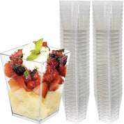 50-Pack - Bägare Fyrkantig / Plastbägare - 120ml
