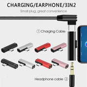 USB-C Hörlursadapter / Splitter - Ladda & Lyssna - AUX Adapter