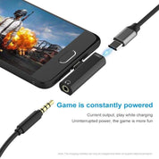 USB-C Hörlursadapter / Splitter - Ladda & Lyssna - AUX Adapter