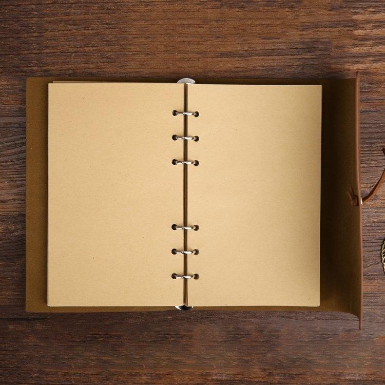 Dagbok / Anteckningsbok 14 cm - Retro Läder - Brun