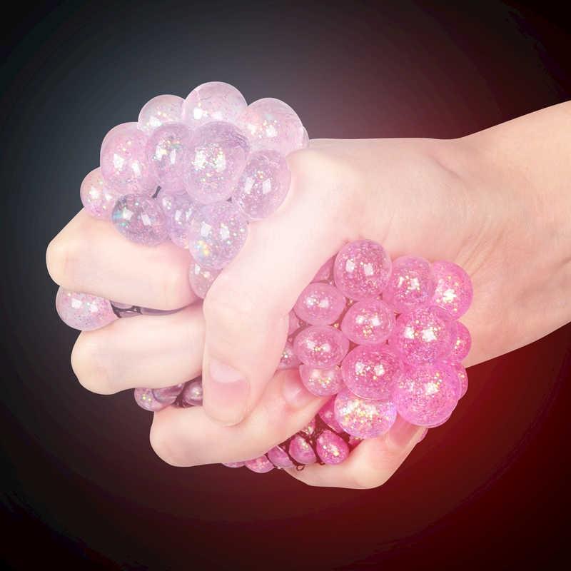 Stressboll Lysande / Klämboll i Nät - Glitter