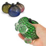 Stressboll / Klämboll i Nät - Glitter (9 cm)