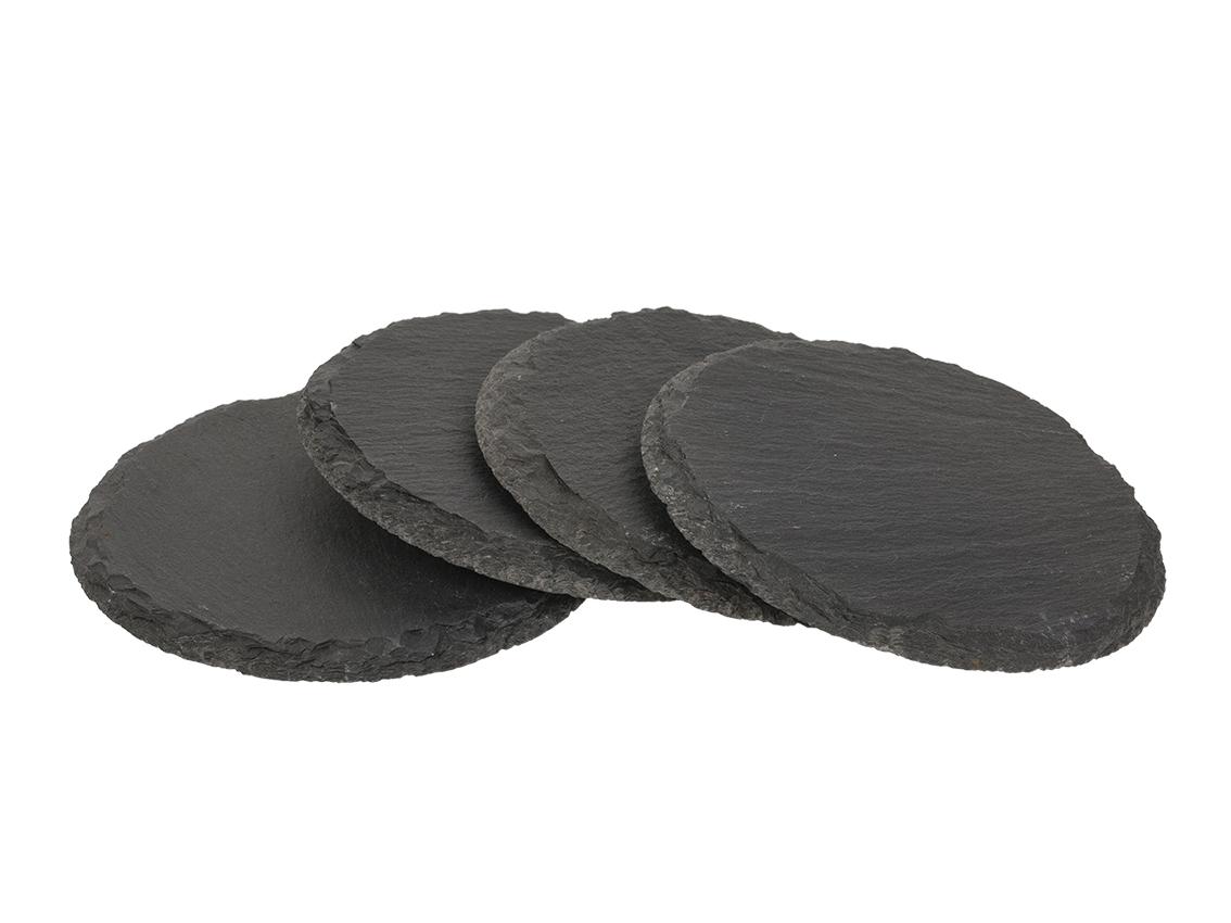 4-Pack - Glasunderlägg Sten / Skiffer - Underlägg till Glas