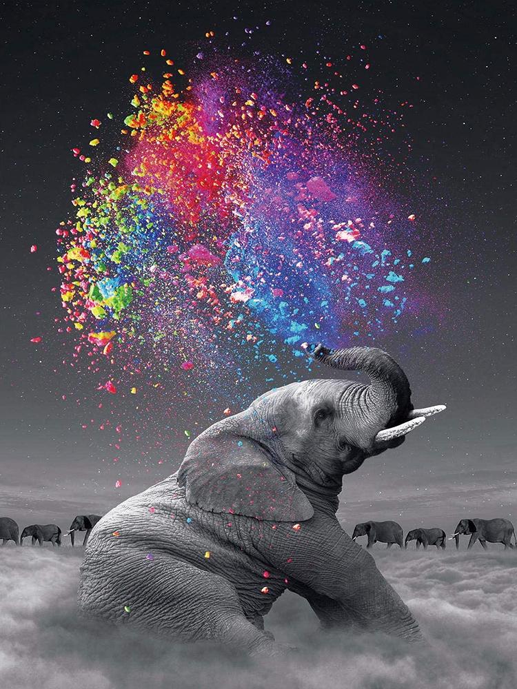 Diamond Painting / DIY 5D Diamantmålning - 30x40cm - Elefant