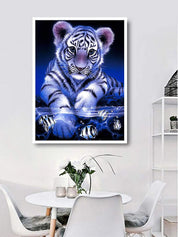 Diamantmålning Tigerunge - 30x40cm