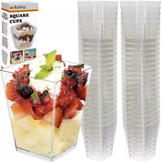 50-Pack - Bägare Fyrkantig / Plastbägare - 120ml