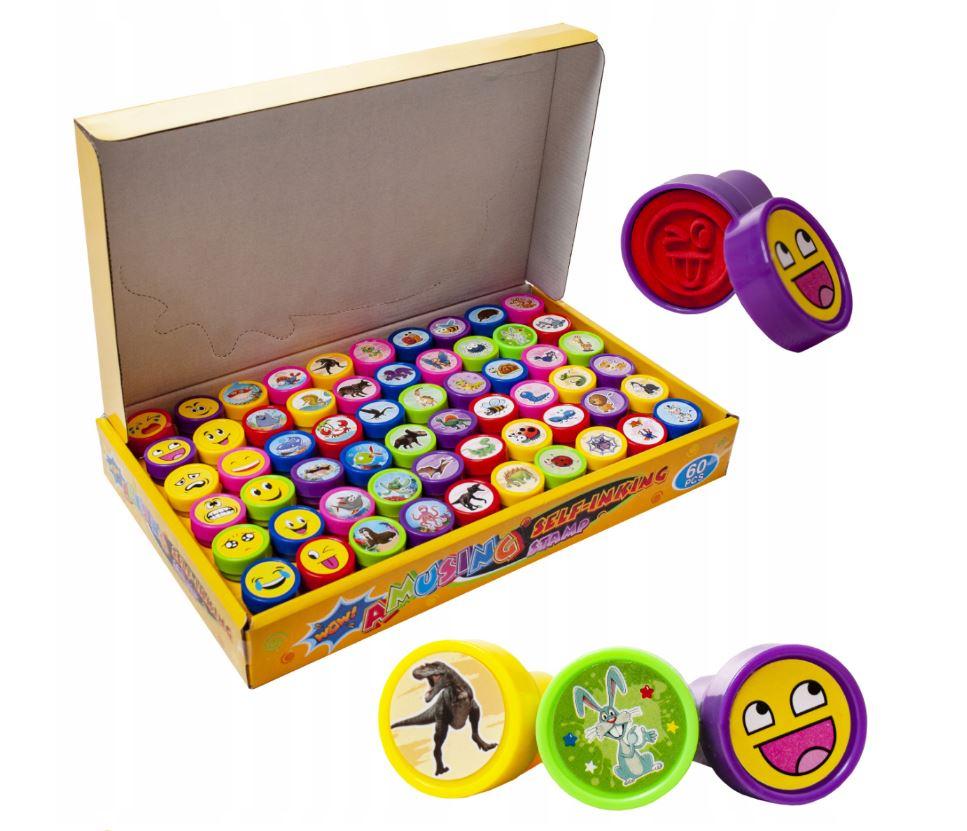 60-delar - Mini Stämpel Set för Barn - Rita & Måla - Olika Motiv