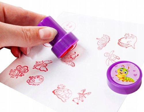 60-delar - Mini Stämpel Set för Barn - Rita & Måla - Olika Motiv