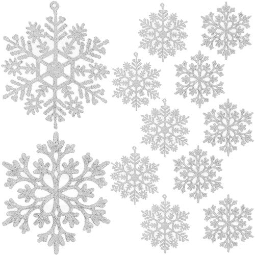 Julgranskulor Snöflingor - 12 st