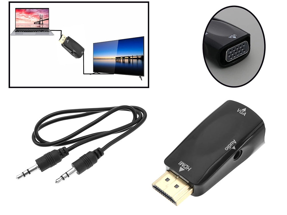 HDMI till VGA Adapter med 3.5mm AUX