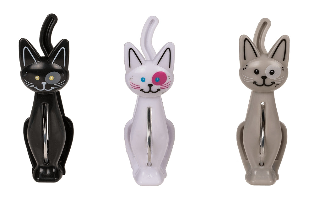 3-Pack - Påsklämma - Klämmor till Påse - Katt