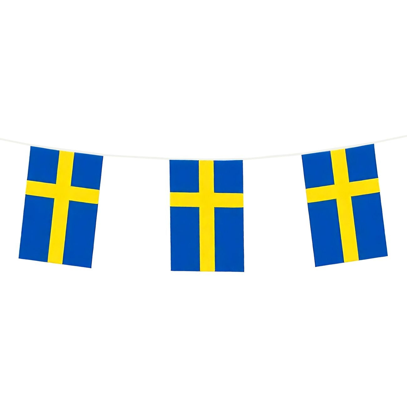 6m - Flaggirlang Sverige - Girlang / Flagga - Gul - Blå