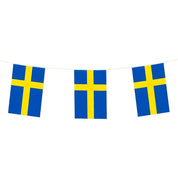 6m - Flaggirlang Sverige - Girlang / Flagga - Gul - Blå