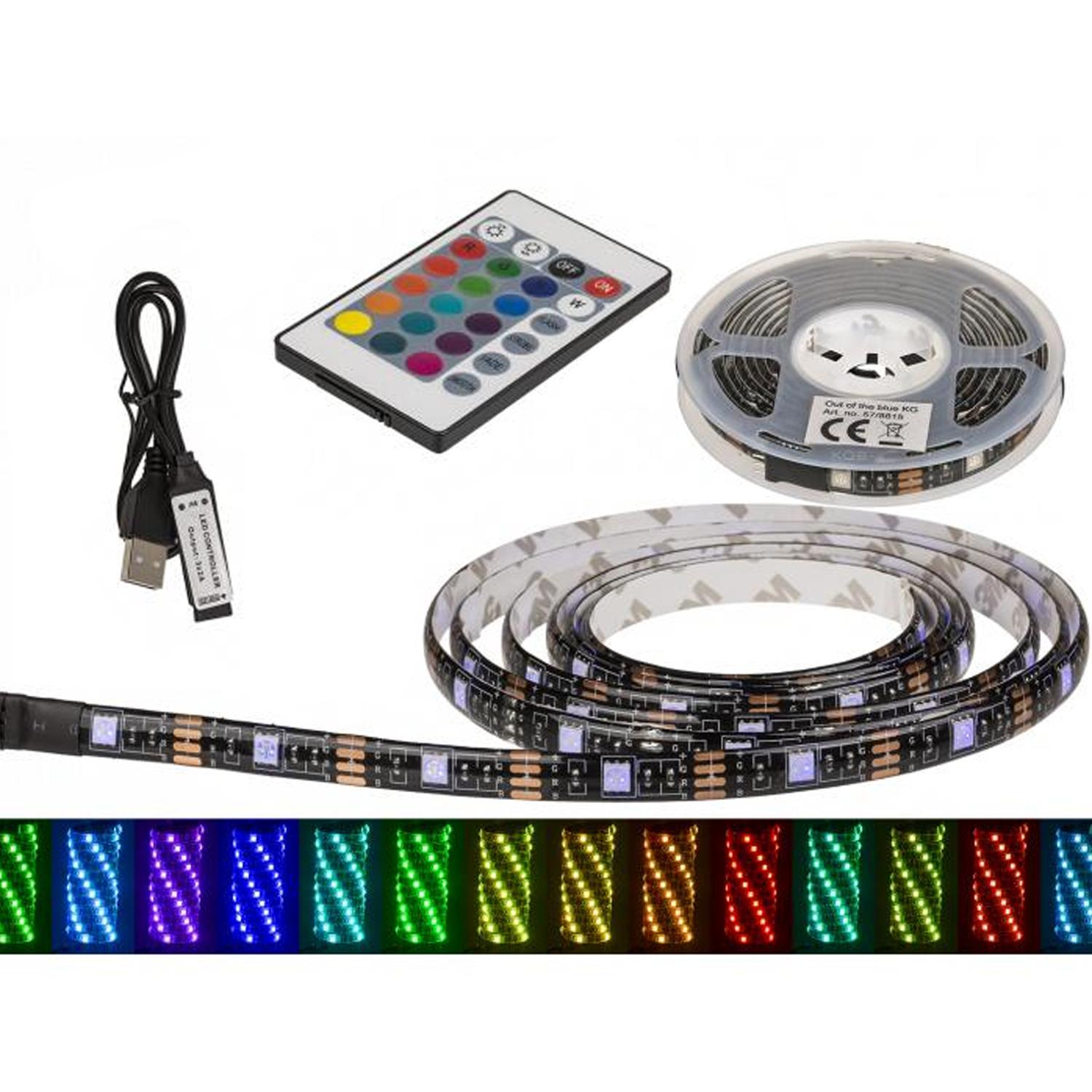 2m LED-Strip Lights med RGB / Ljusslinga / LED-list - USB