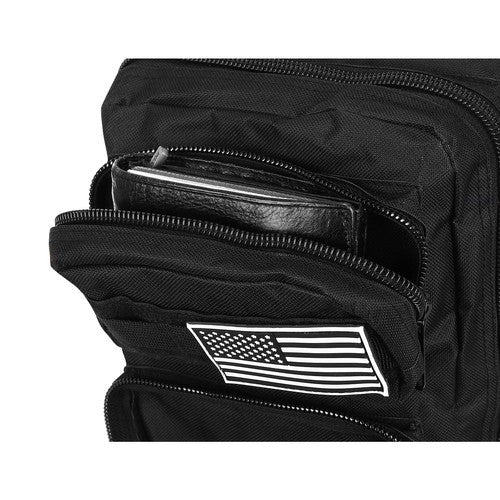 Militärväska / Ryggsäck i Nylon, Svart - 26 Liter
