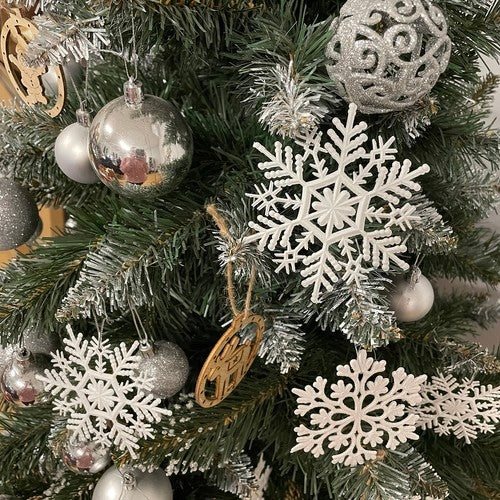 Julgranskulor Snöflingor - 12 st
