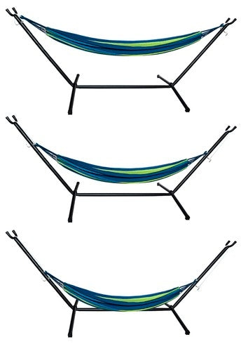 Hängmatta med Stativ 200kg - 200x150 cm