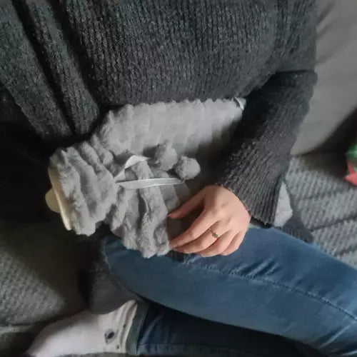 Värmeflaska - Flaska med Värme i Gummi & Överdrag - 2L
