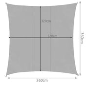 Solsegel / Segelduk - Vattentät - 3,6x3,6 m - 180g/m2