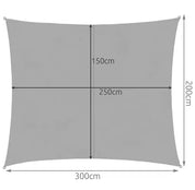 Solsegel / Segelduk - Vattentät - 3x2 m - 180g/m2
