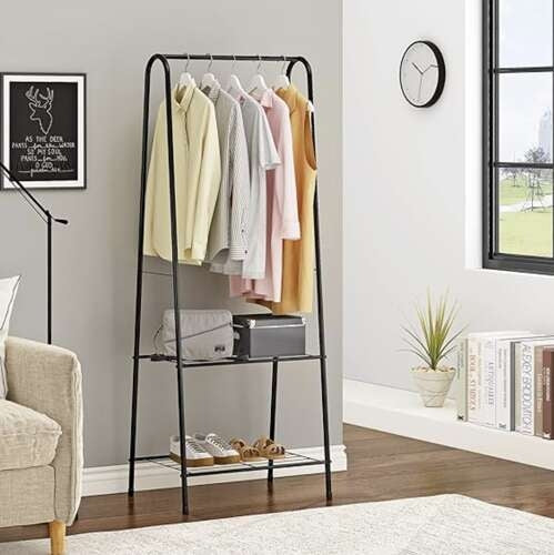 Klädhängare Ställ / Kapphängare med Hyllor - 150cm