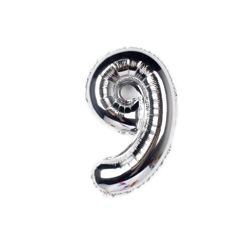 Sifferballong / Metallic Ballong 34 cm - Silver