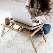 Laptopställ i Bambu - Justerbar Höjd & Vinkel
