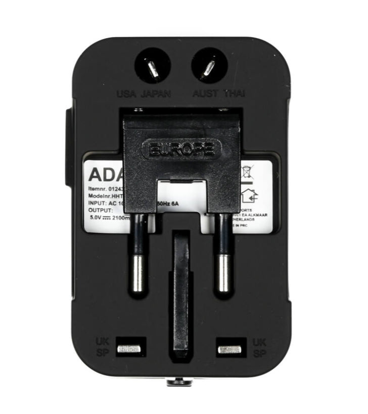 EU/US/UK/AU Reseadapter / Väggadapter med USB - Resa