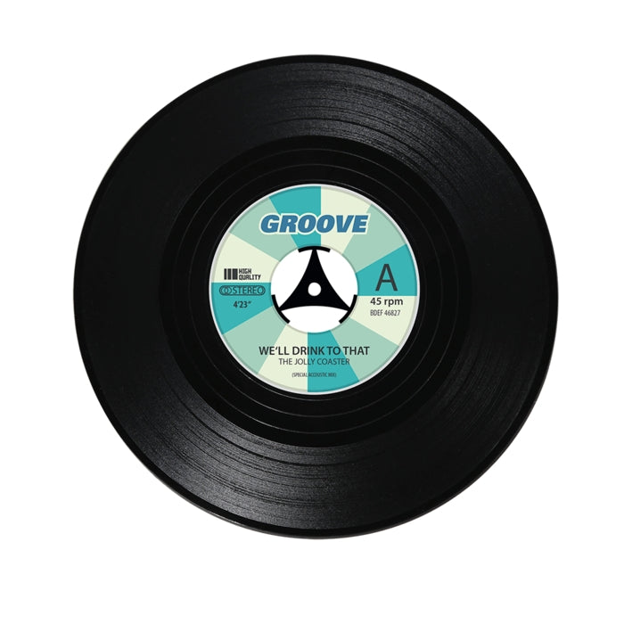 Glasunderlägg i Vinylskivor - 4-Pack