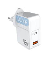 45W Laddare med Reseadapter US/EU - USB-C - PD - Snabbladdare