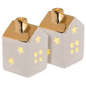 Keramikhus med LED - Juldekoration