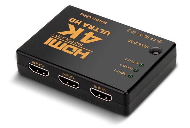 4K HDMI-switch 3x1 med Fjärrkontroll - 3-vägs
