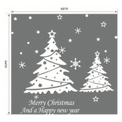 Fönsterdekal / Väggdekal - Julgran & Snöflingor - Jul