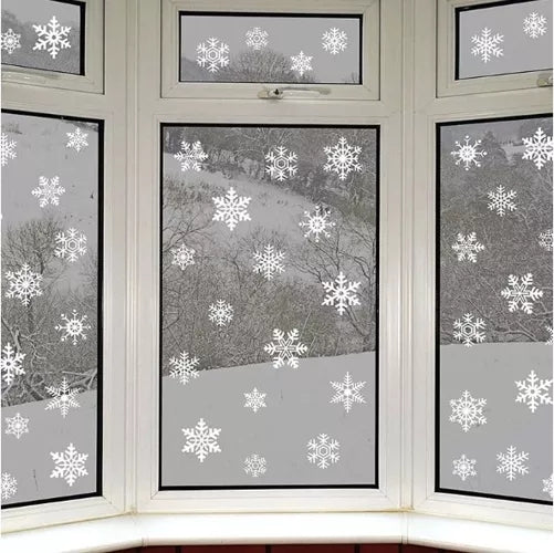 Jul Fönsterdekoration - Snöflingor