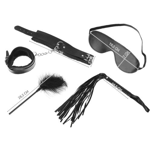 BDSM Bondage Kit med Handklovar, piska, munkavle - 12-Delar
