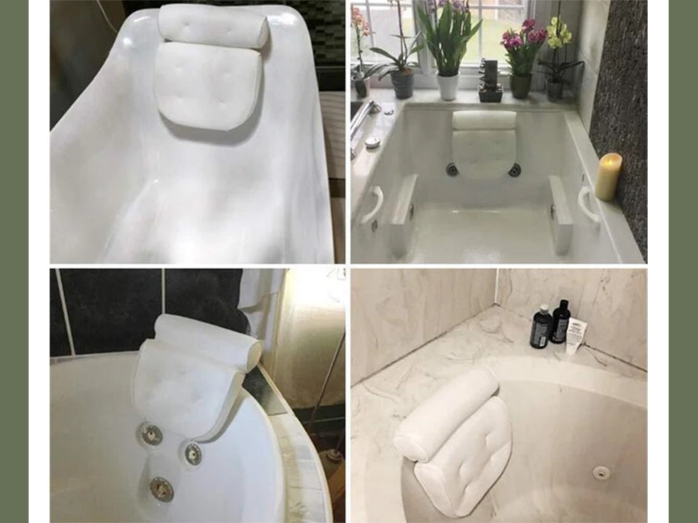 Badkudde med sugkoppar - Mjuk spa-huvudkudde