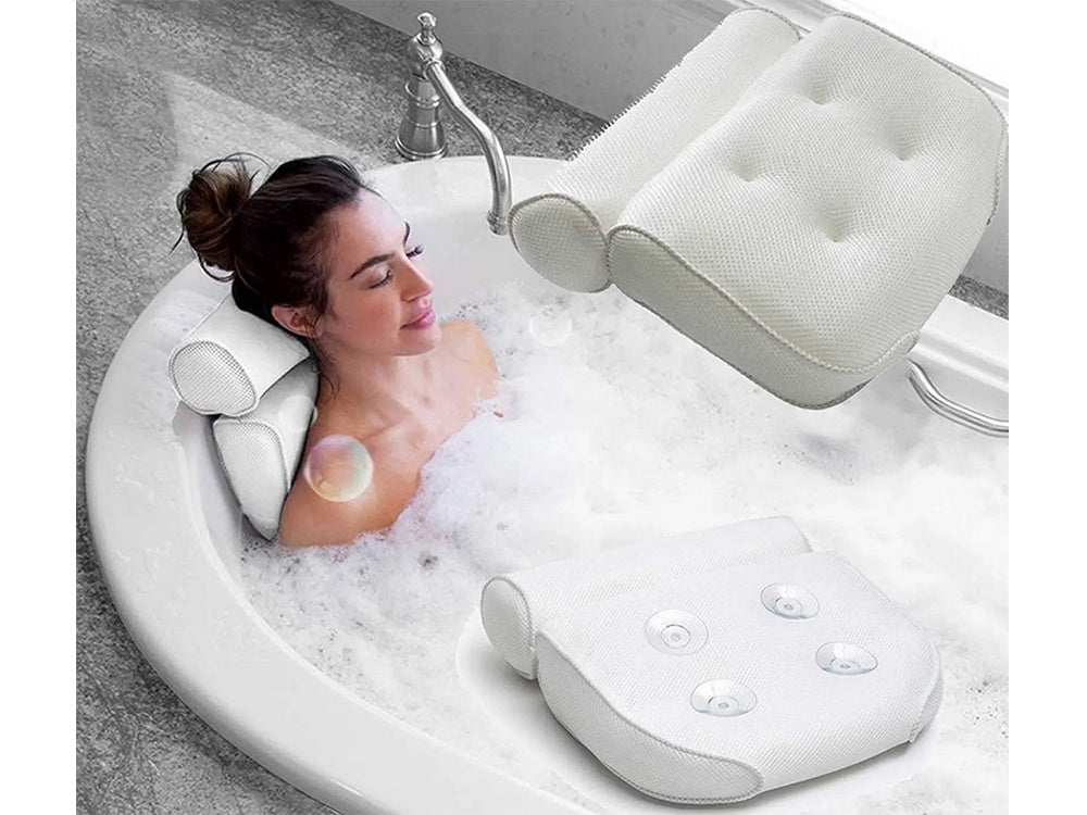 Badkudde med sugkoppar - Mjuk spa-huvudkudde