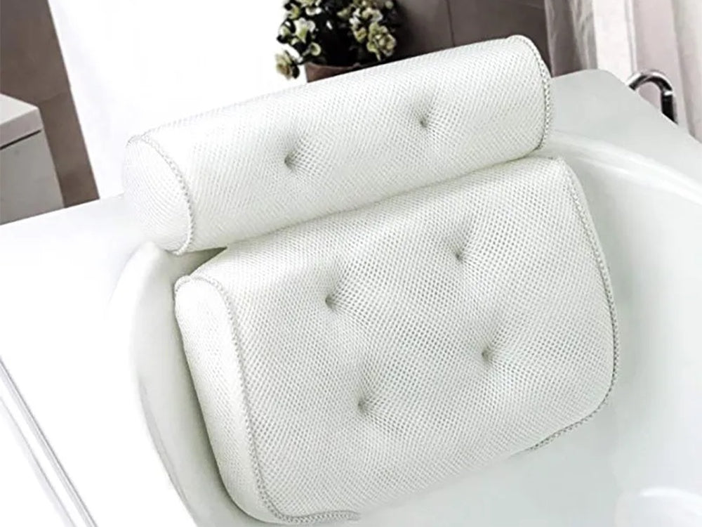 Badkudde med sugkoppar - Mjuk spa-huvudkudde
