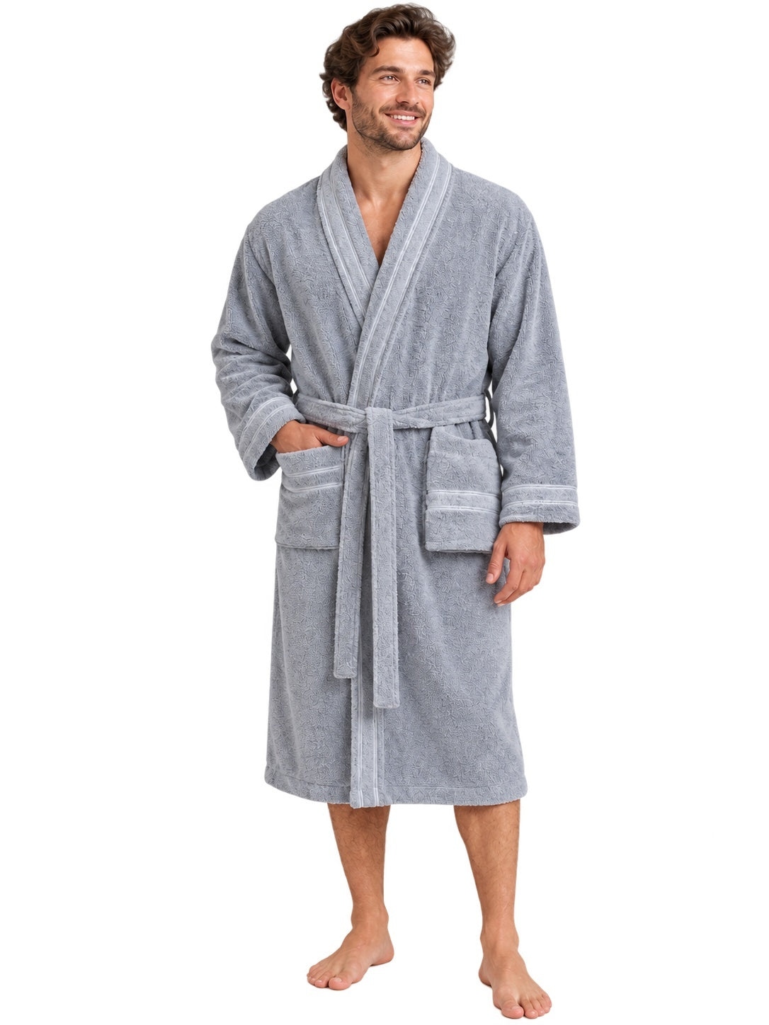 Badrock & Handdukar - Morgonrock i mikrofiber - 3-delar