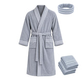 Badrock & Handdukar - Morgonrock i mikrofiber - 3-delar