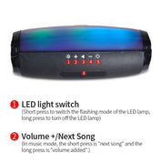 Bluetooth Högtalare med LED - Trådlös - Svart