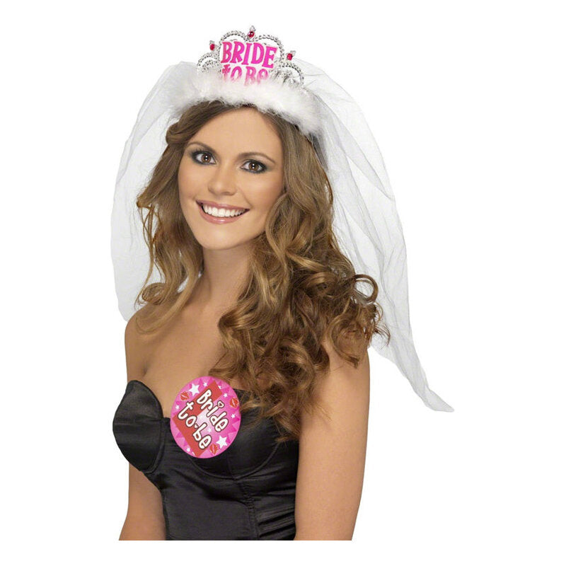 Bride to Be Tiara med Slöja - Möhippa