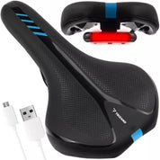 Cykelsadel med USB LED-lampa - Sadel för cykel