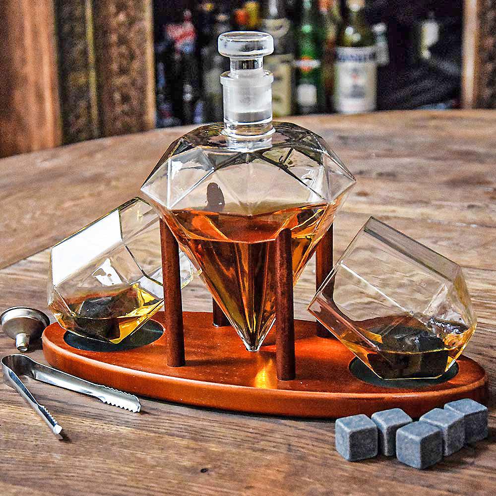 Diamant Karaff Set - Whiskeyglas & Whiskystenar - Whiskey